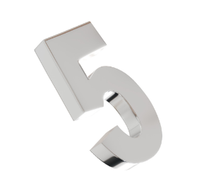 [0000002370549] ALGARISMO "5" IL-CAIXA-20 CM INOX POLIDO